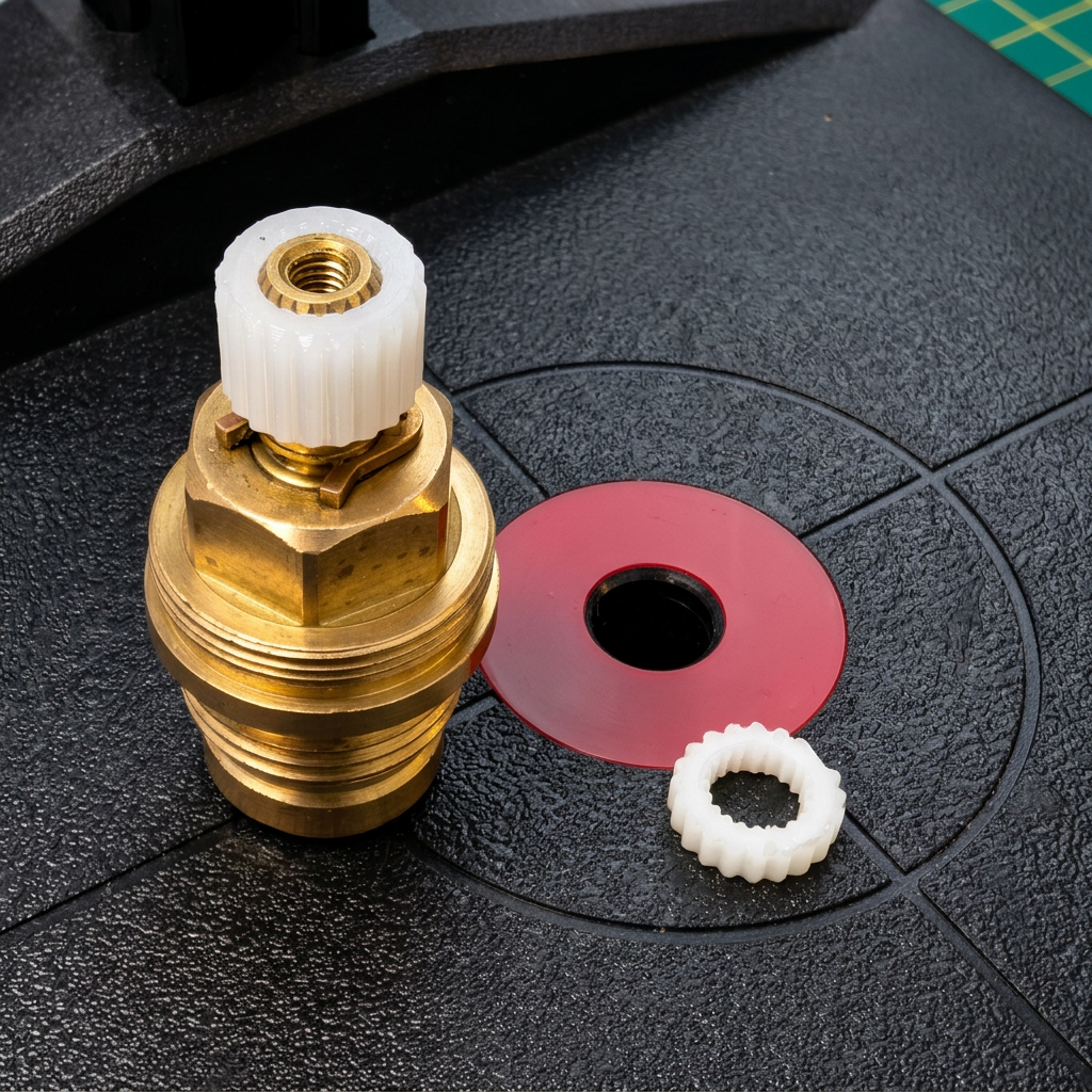 Pièce en PA6 réalisée par ROX3D et montée sur une robinetterie Porcher